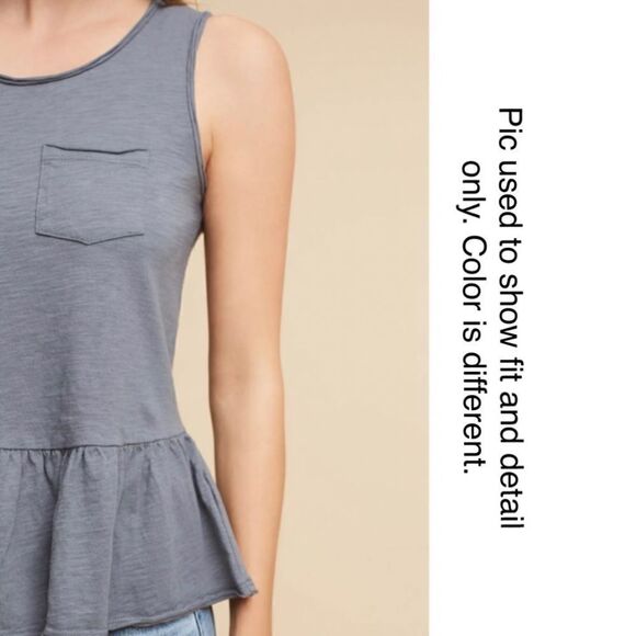 NWOT Anthropologie Eri + Ali Peplum Pocket Tank - Picture 5 of 5